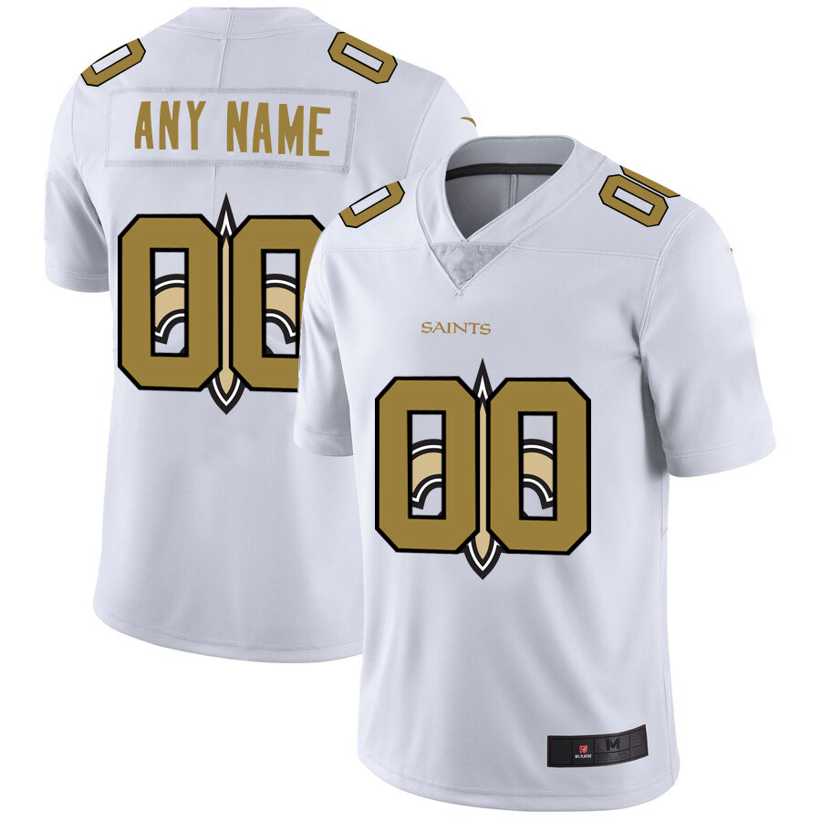 Custom NO.Saints White Team Big Logo Vapor Untouchable Limited Jersey American Stitched Jersey Football Jerseys