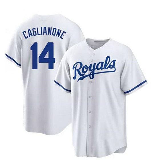 Kansas City Royals #14 Jac Caglianone White Cool Base Stitched Baseball Jersey