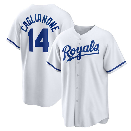 Kansas City Royals #14 Jac Caglianone White Home Replica Baseball Jersey