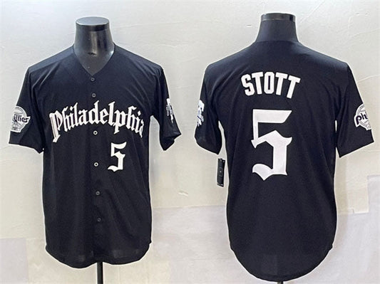 Philadelphia Phillies #5 Bryson Stott Black Gothic Vapor Limited Stitched Baseball Jersey