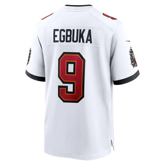 TB.Buccaneers #9 Emeka Egbuka White 50th Season Patch Game Stitched American Football Jerseys